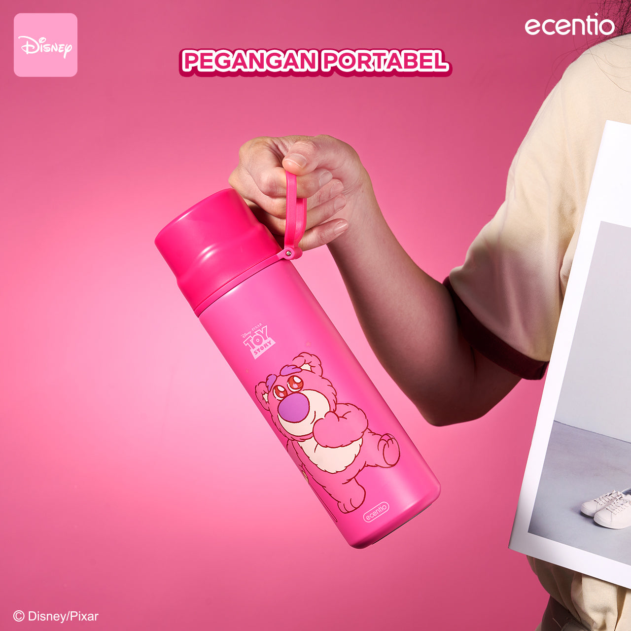 ecentio botol minum tumbler stainless 500ml tahan Disney Lotso dingin tumbler termos air panas 24jam
