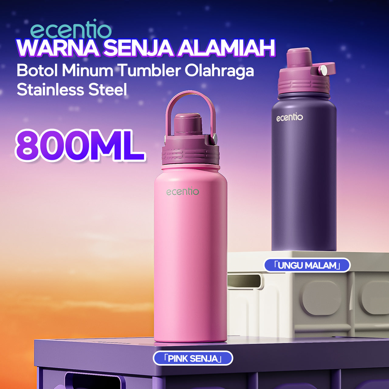 tempat minum stainless tumbler tahan panas dingin 24 jam anak laki laki 1 liter wadah minum stainless tumbler botol minum
