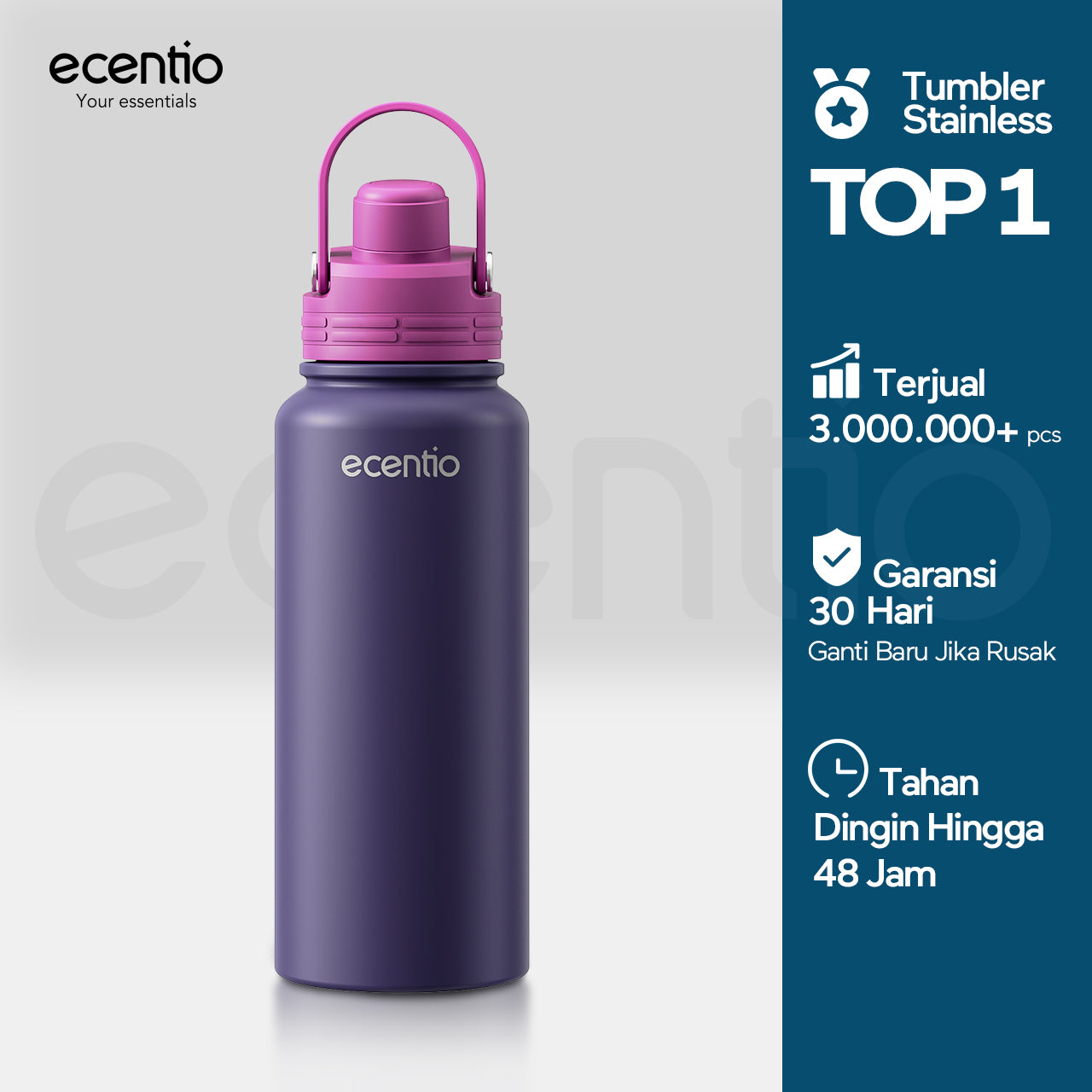 tempat minum stainless estetik anak laki laki 1 liter wadah minum stainless tumbler botol minum