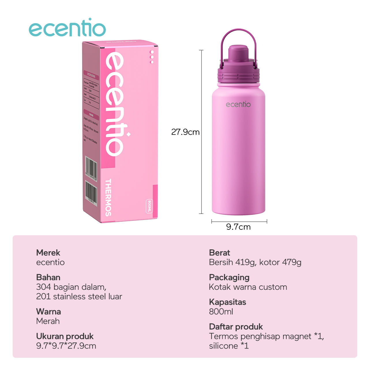 tempat minum stainless tumbler tahan panas dingin 24 jam anak laki laki 1 liter wadah minum stainless tumbler botol minum