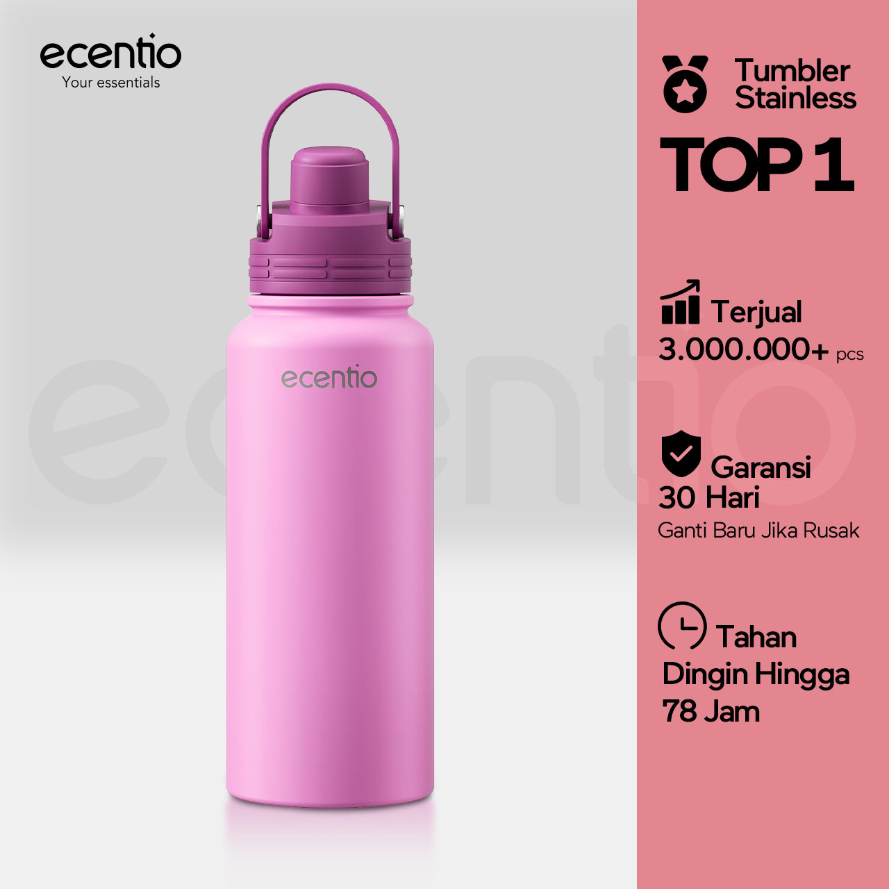 tempat minum stainless estetik anak laki laki 1 liter wadah minum stainless tumbler botol minum