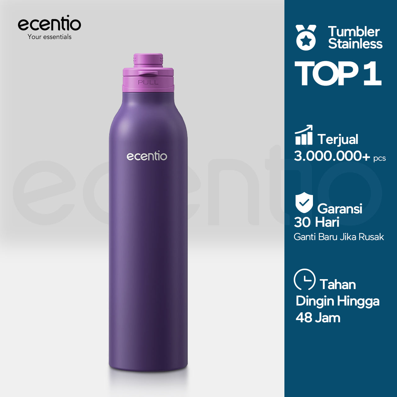 tempat minum stainless estetik anak laki laki 1 liter wadah minum stainless tumbler botol minum