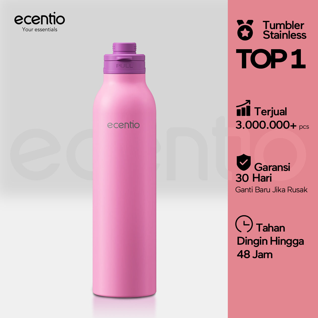 tempat minum stainless estetik anak laki laki 1 liter wadah minum stainless tumbler botol minum