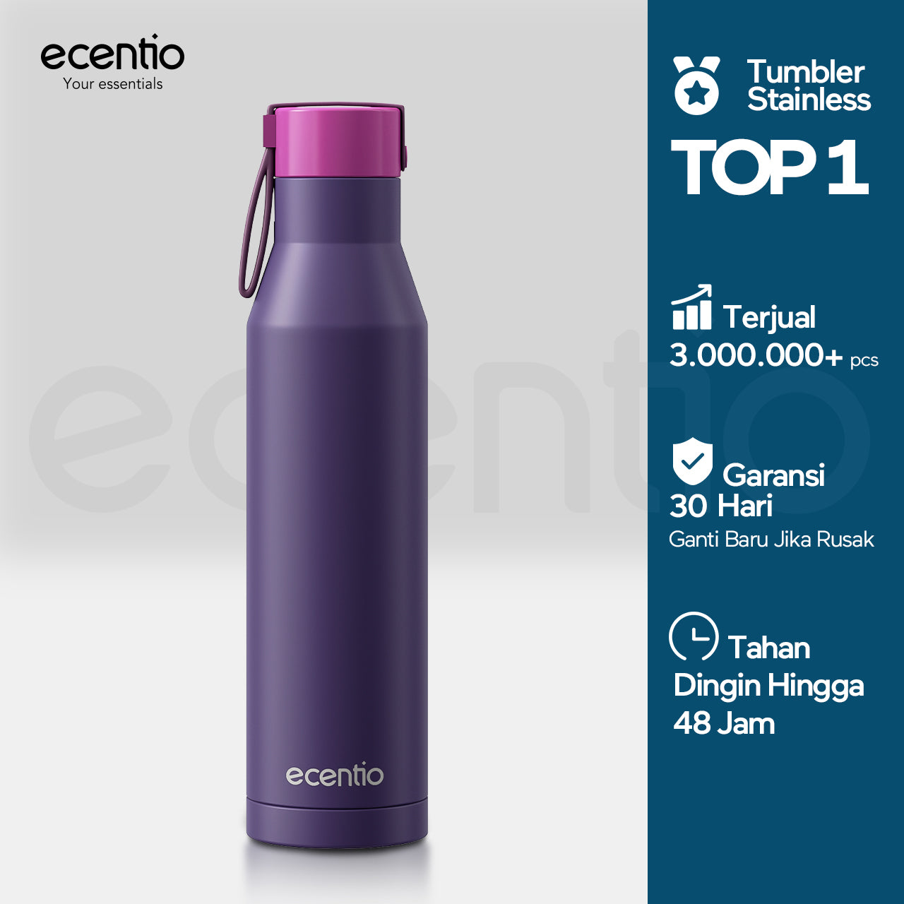 tempat minum stainless estetik anak laki laki 1 liter wadah minum stainless tumbler botol minum