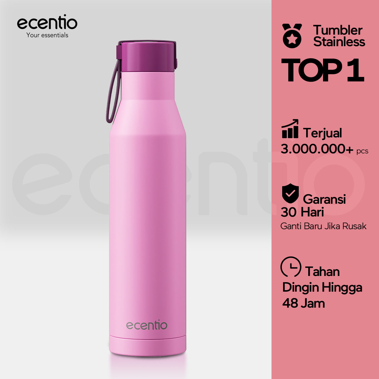 tempat minum stainless estetik anak laki laki 1 liter wadah minum stainless tumbler botol minum