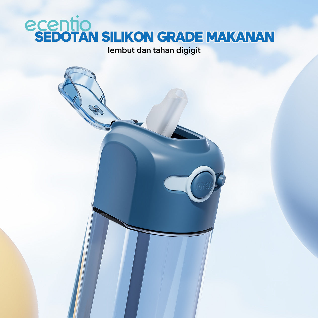 【🌟Pre-Order】ecentio botol minum 550ml Portable Botol air Anak Sport Outdoor Anti Bocor kunci aman tersembunyi Tahan Dingin Panas BPA Free