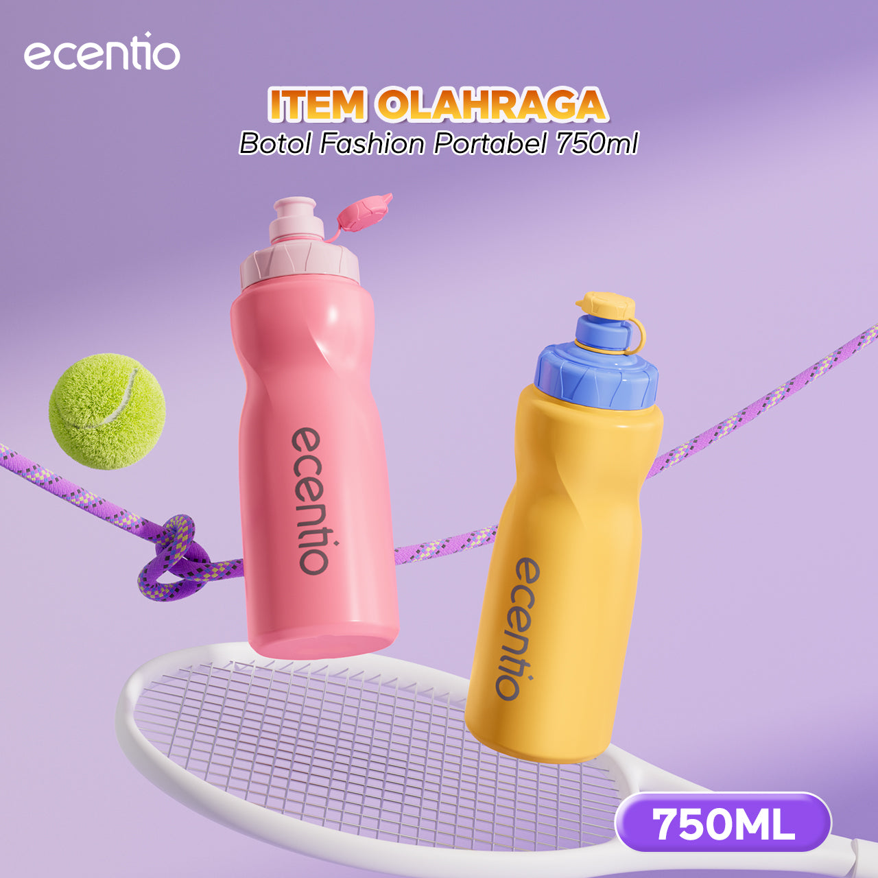 【Dopamine Sport Series】ecentio ourdoor tumbler Stainless olahraga Vacuum 800ml sport aesthetic lari Portable Tetap dingin selama 24 JAM Thermos Botol minum besar
