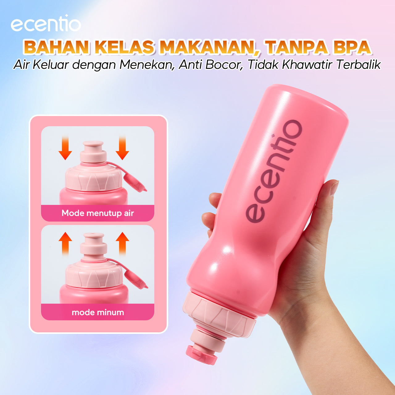 【Dopamine Sport Series】ecentio ourdoor tumbler Stainless olahraga Vacuum 800ml sport aesthetic lari Portable Tetap dingin selama 24 JAM Thermos Botol minum besar