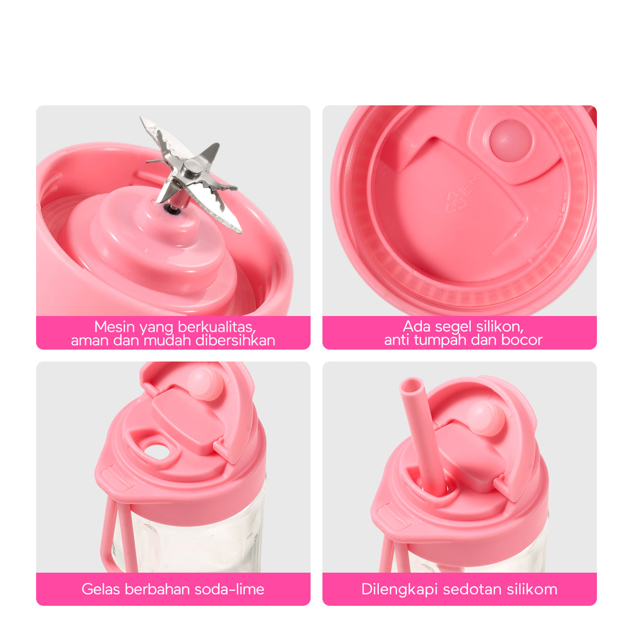 【ORI】ecentio X TOY story juicer blender disney lotso 10 pisau juicer Kaca Tebal 2 Cup mini portable dengan sedotan 380ml+380ml