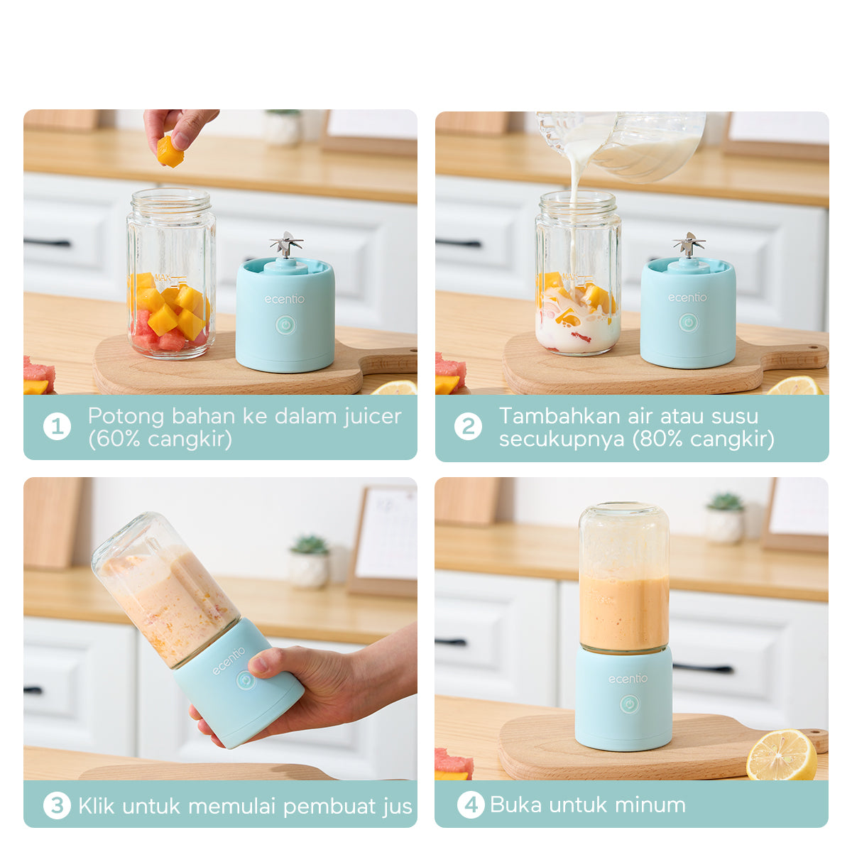 【2024NEW】ecentio 8piasu Juicer Blender mini Blender portable - ecentio