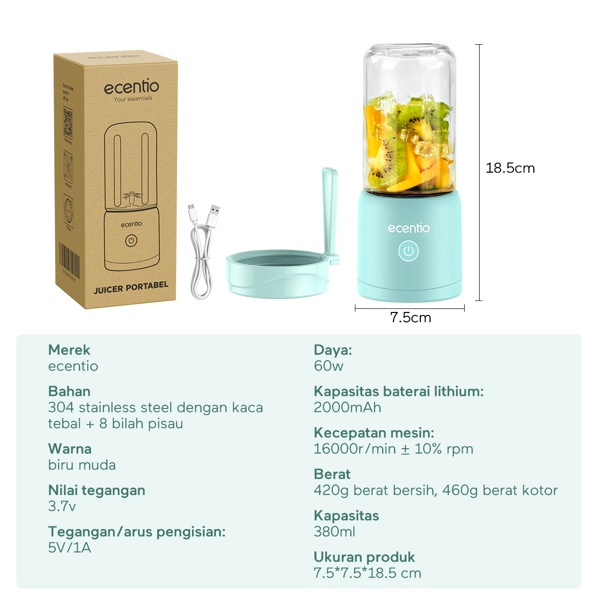 【2024NEW】ecentio 8piasu Juicer Blender mini Blender portable - ecentio
