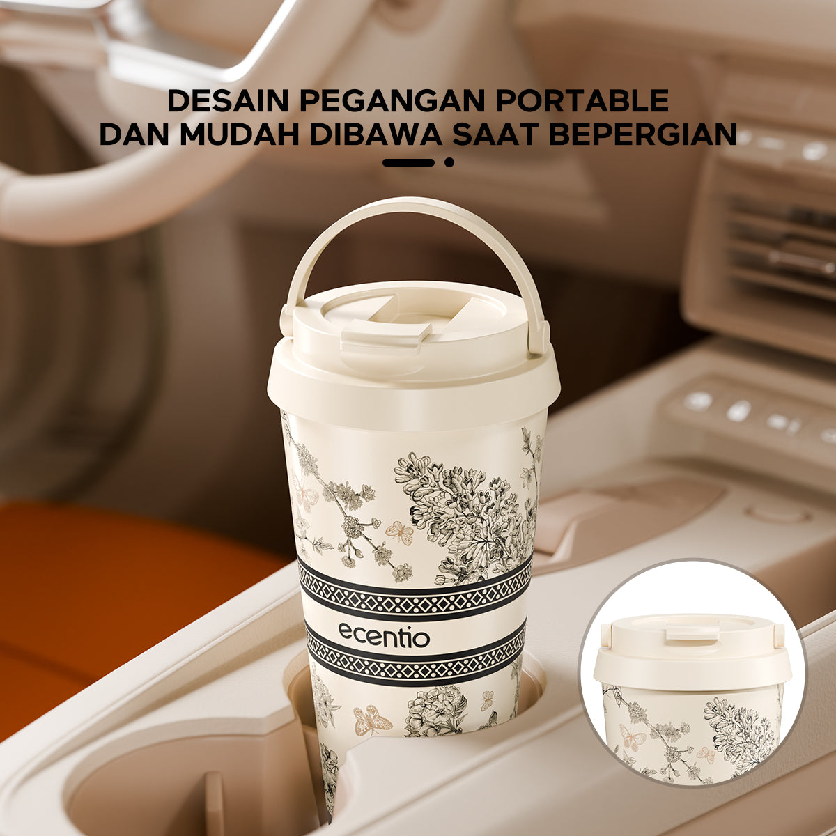 ecentio Tumblr Portabel Seri Blossom 500ml Botol minum stainless - ecentio