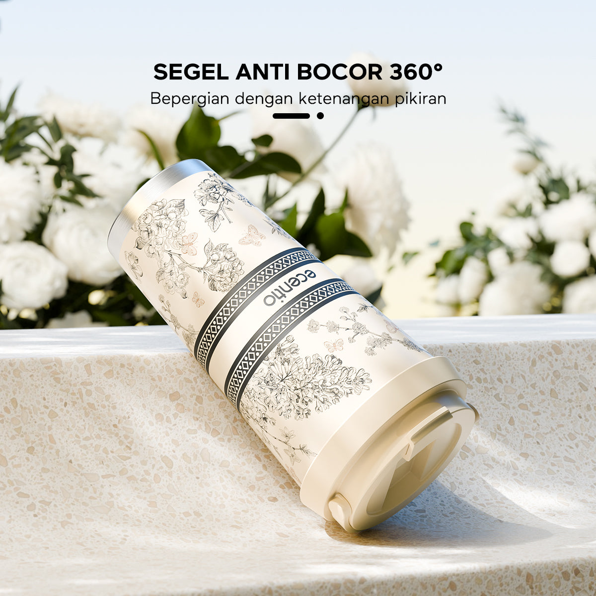 ecentio Tumblr Portabel Seri Blossom 500ml Botol minum stainless - ecentio