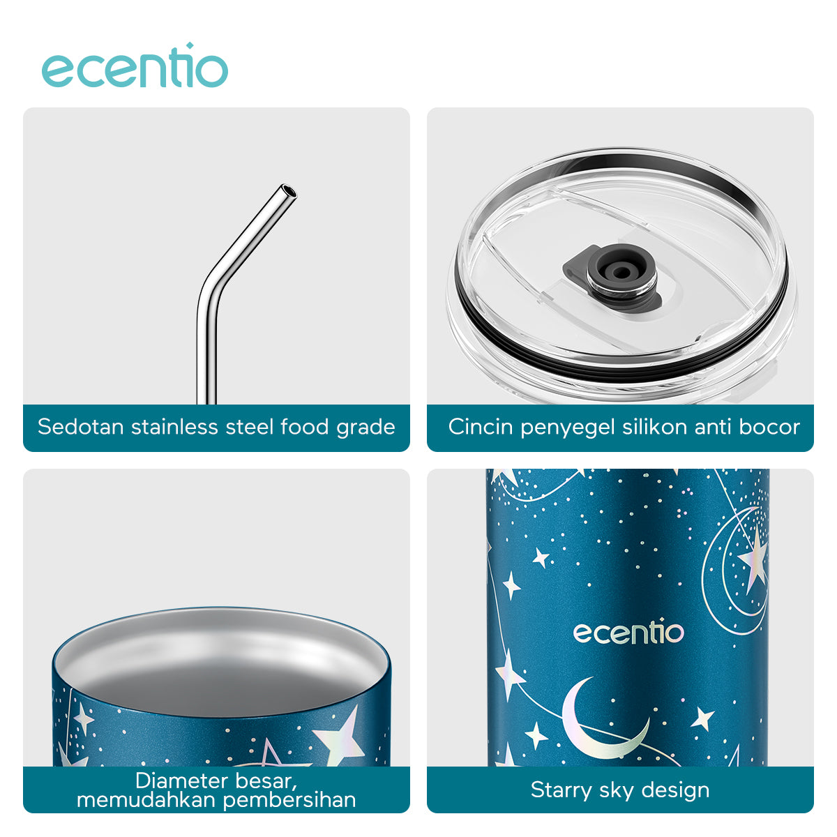 Pemesanan Awal!🌟Piala Stainless Steel ecentio Brilliant Series 600ml - ecentio