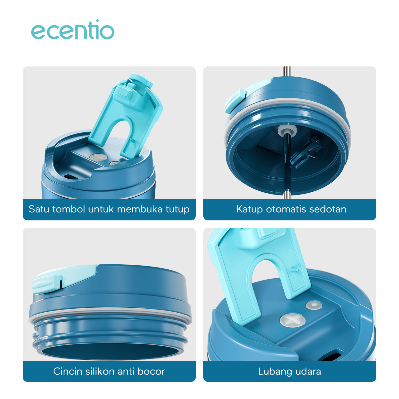 ecentio tumbler coffee seri bersinar dengan gradasi warna 650ml