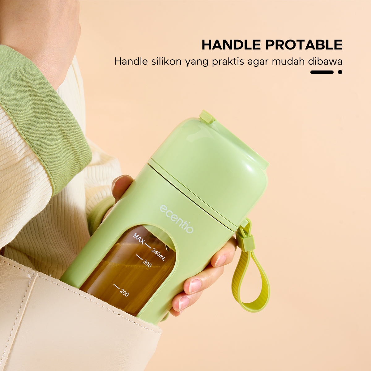 Pemesanan Awal!🌟ecentio Juicer Portabel 350ml Hijau - ecentio