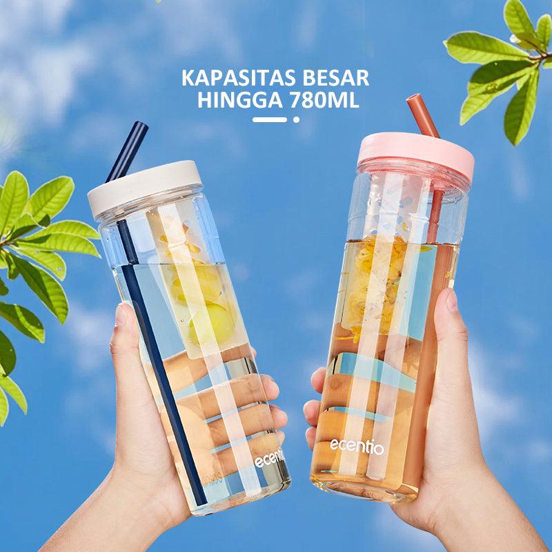 ecentio Botol Minum sedotan Tumbler Infused free stiker 780ML - ecentio