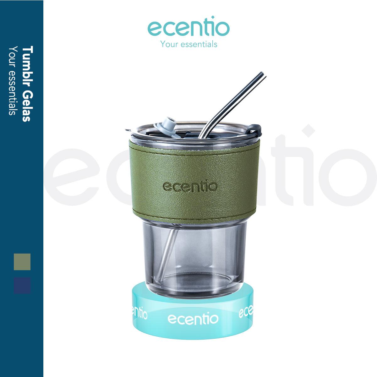ecentio Botol Minum Gelas Kaca Tumbler Coffee cup 400ml - ecentio