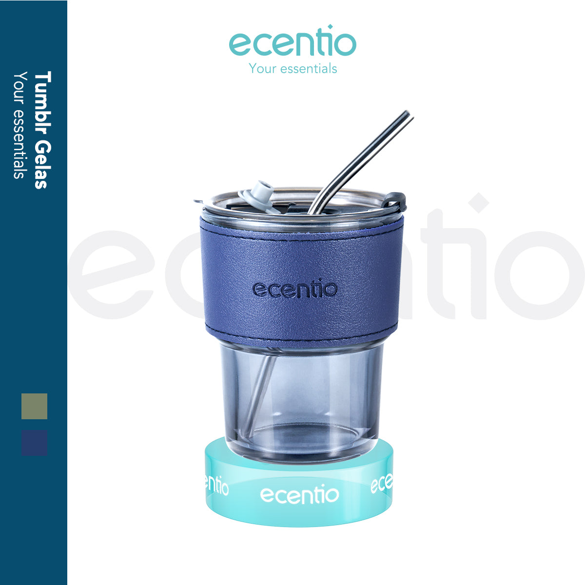 ecentio Botol Minum Gelas kaca Cangkir kopi Mug Coffee Cup 400ml - ecentio