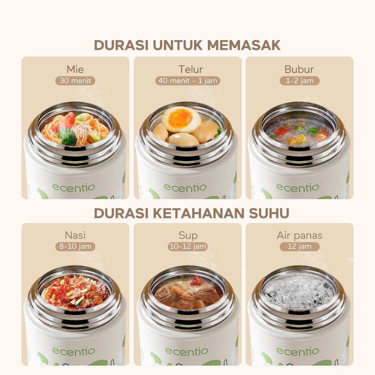 ecentio “Green Whispers” Cangkir Sup Stainless Braised Pots 500ML - ecentio