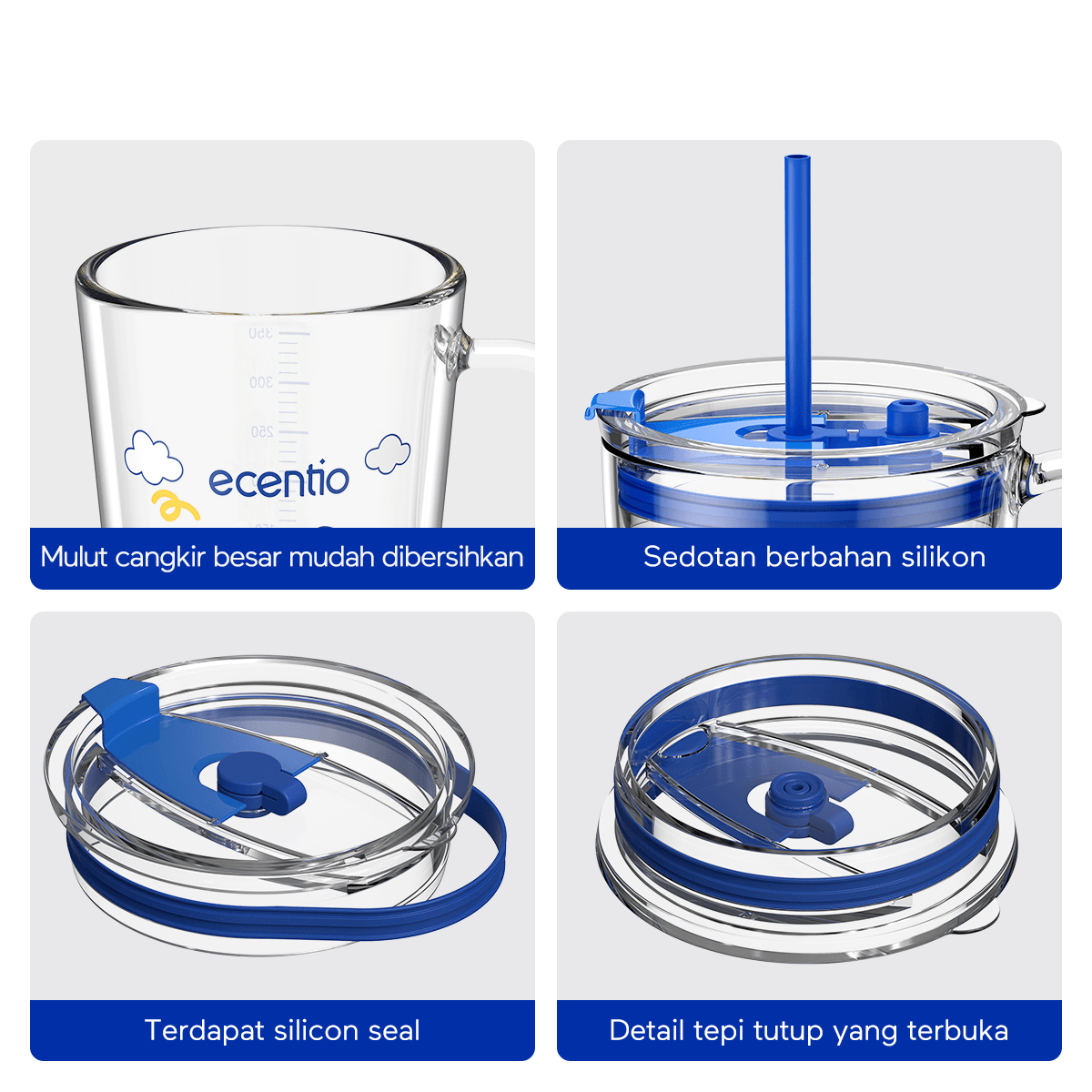 ecentio Botol Minum JOURNEY series tempered milk cup 400ml - ecentio