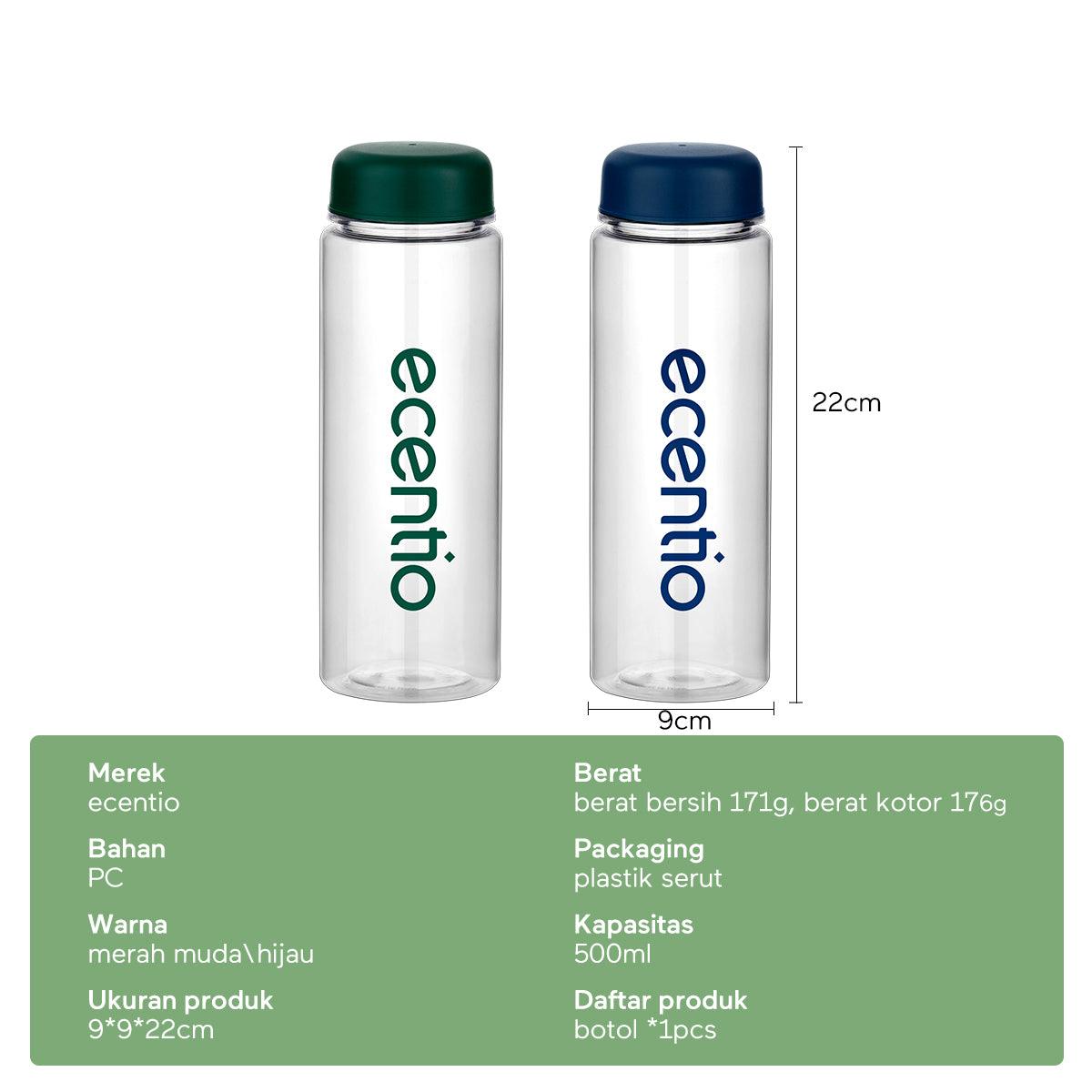ecentio Tumbler bening Botol Air Minum 500ml