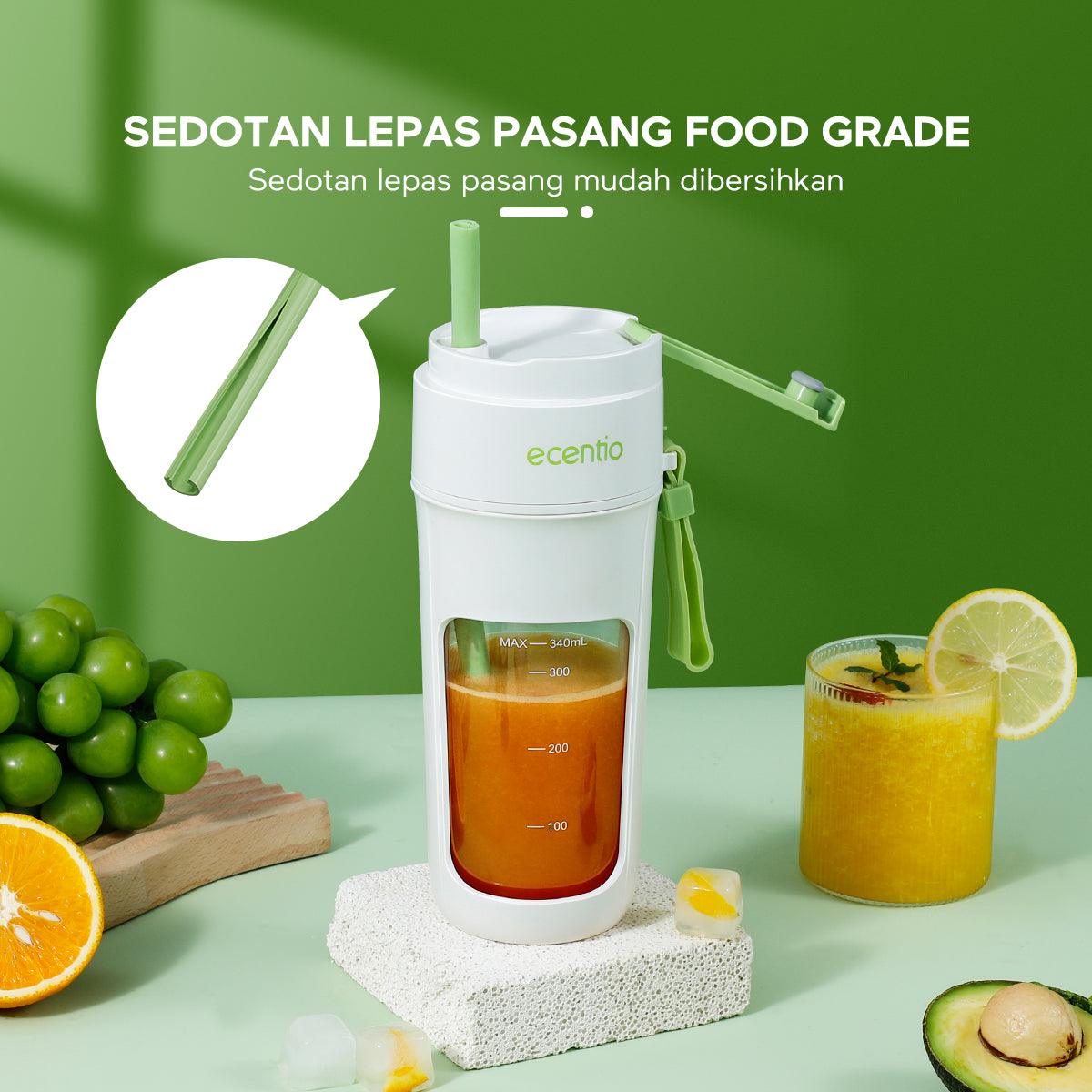 ecentio Portable Electric Juicer Straw Cup 10 mata pisau 340ML