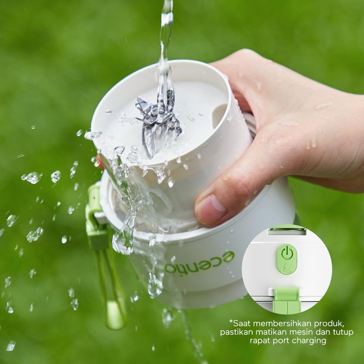ecentio Portable Electric Juicer Straw Cup 10 mata pisau 340ML