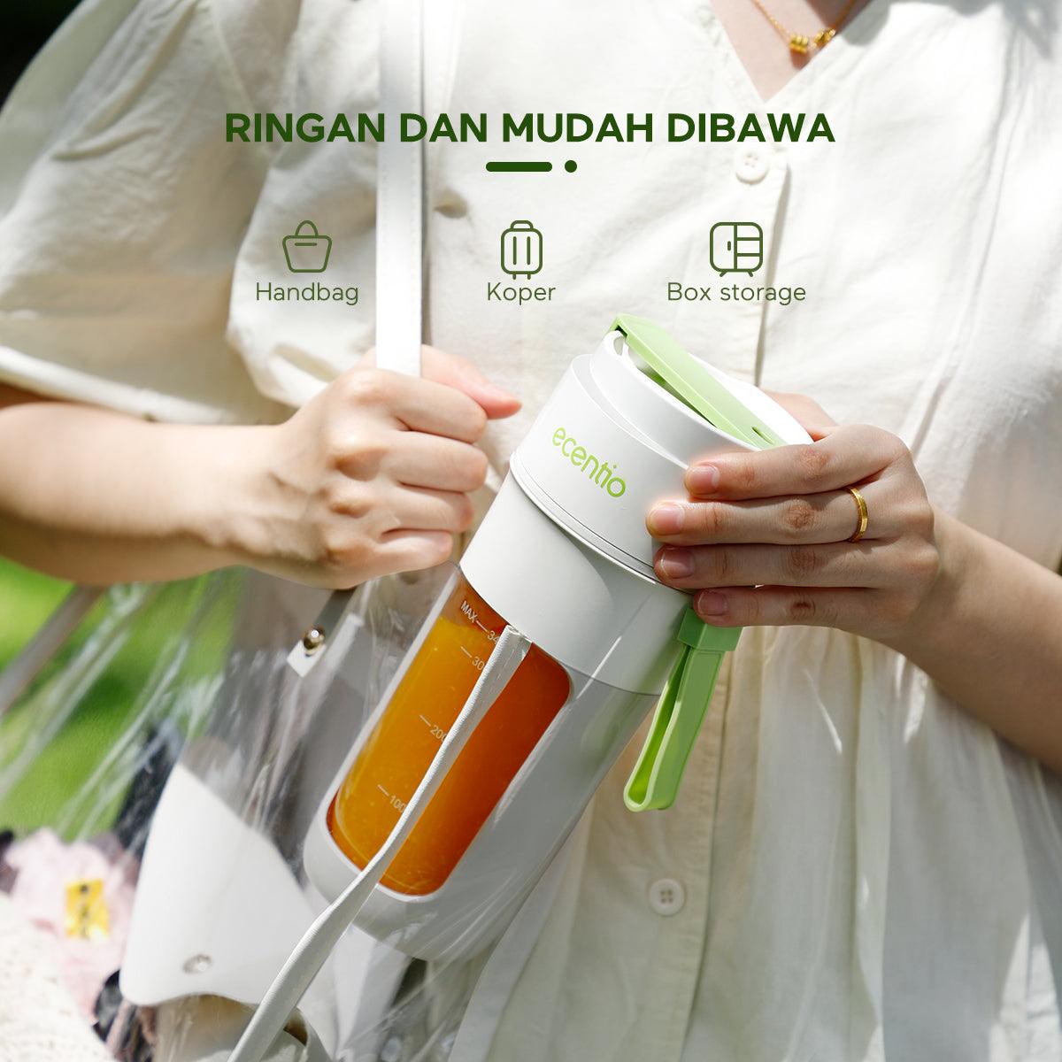 ecentio Portable Electric Juicer Straw Cup 10 mata pisau 340ML