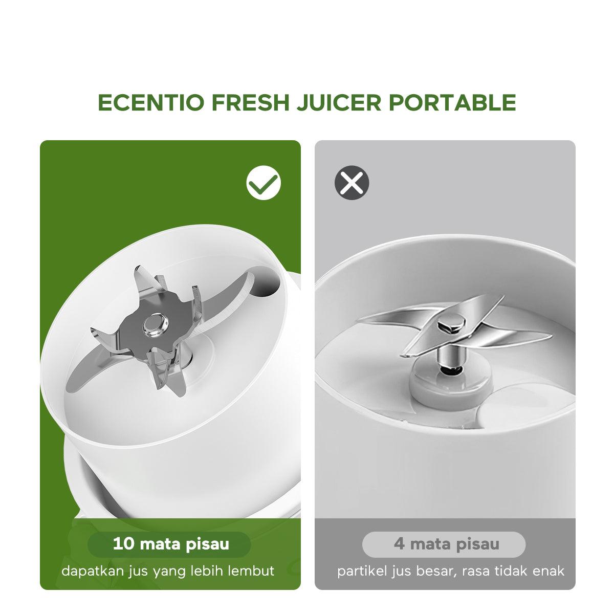 ecentio Portable Electric Juicer Straw Cup 10 mata pisau 340ML