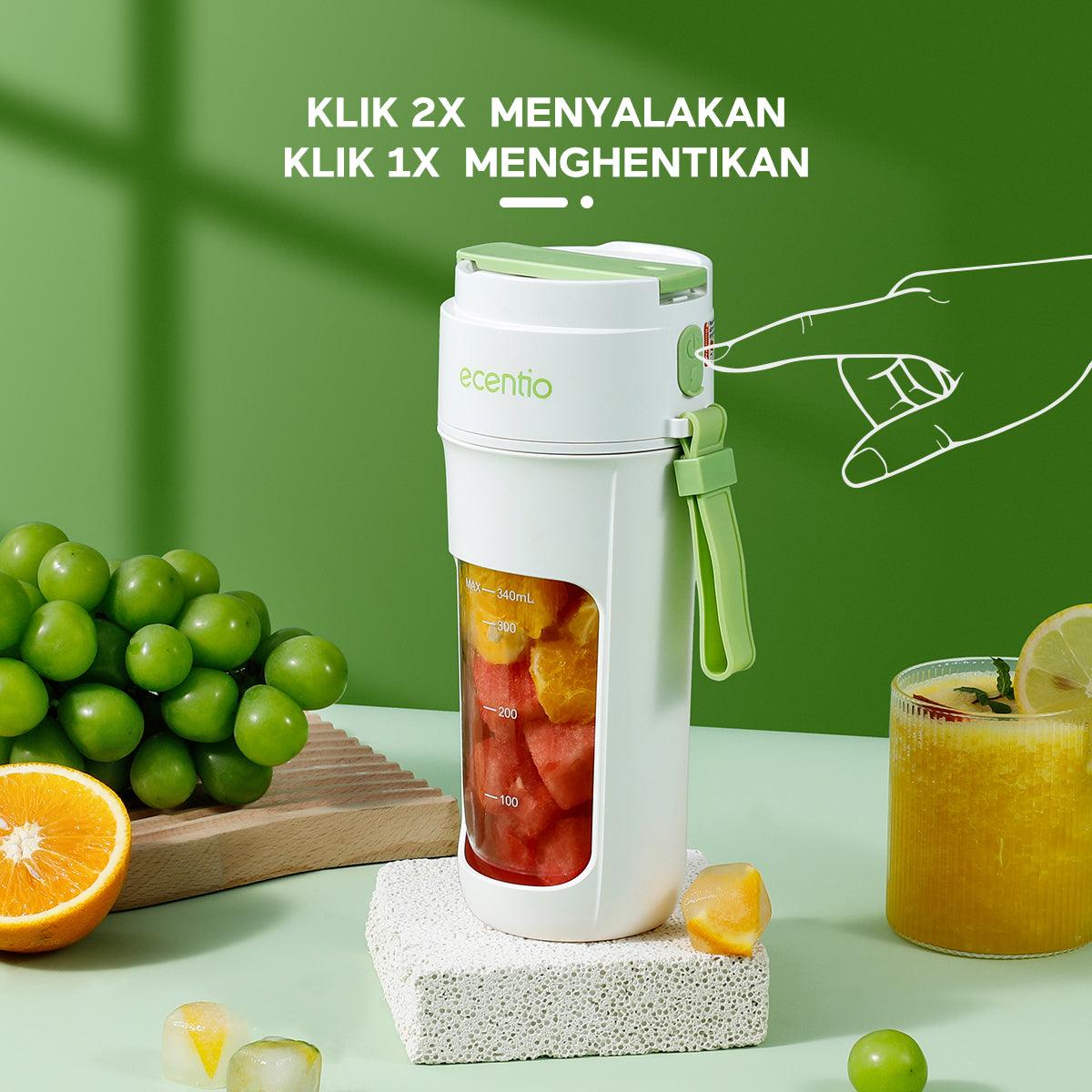 ecentio Portable Electric Juicer Straw Cup 10 mata pisau 340ML