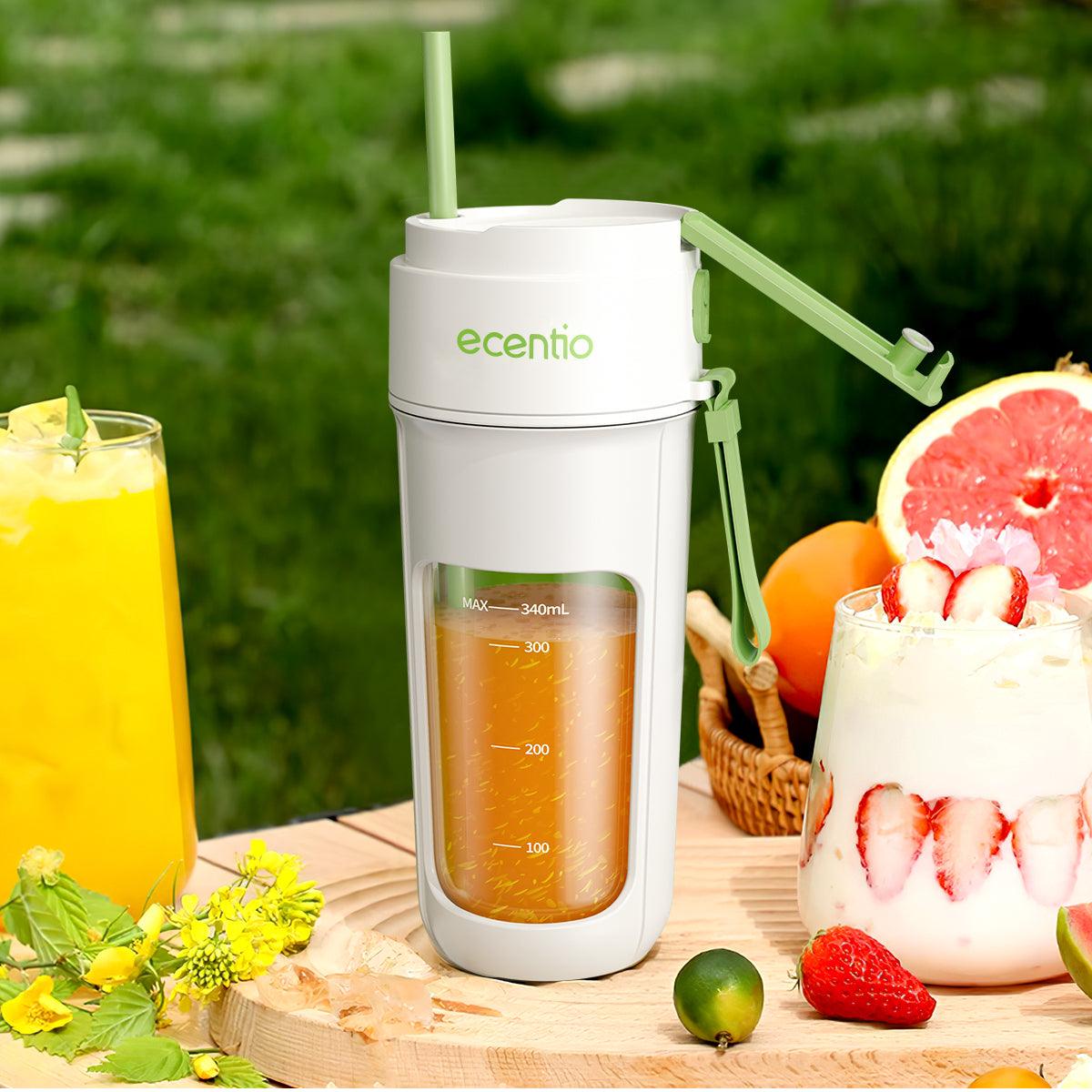 ecentio Portable Electric Juicer Straw Cup 10 mata pisau 340ML