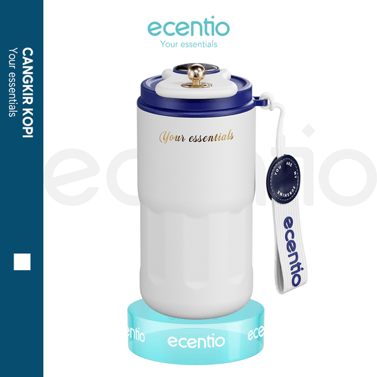 ecentio thermos tumbler vacuum mug stainless steel mug kopi LED 420ml - ecentio