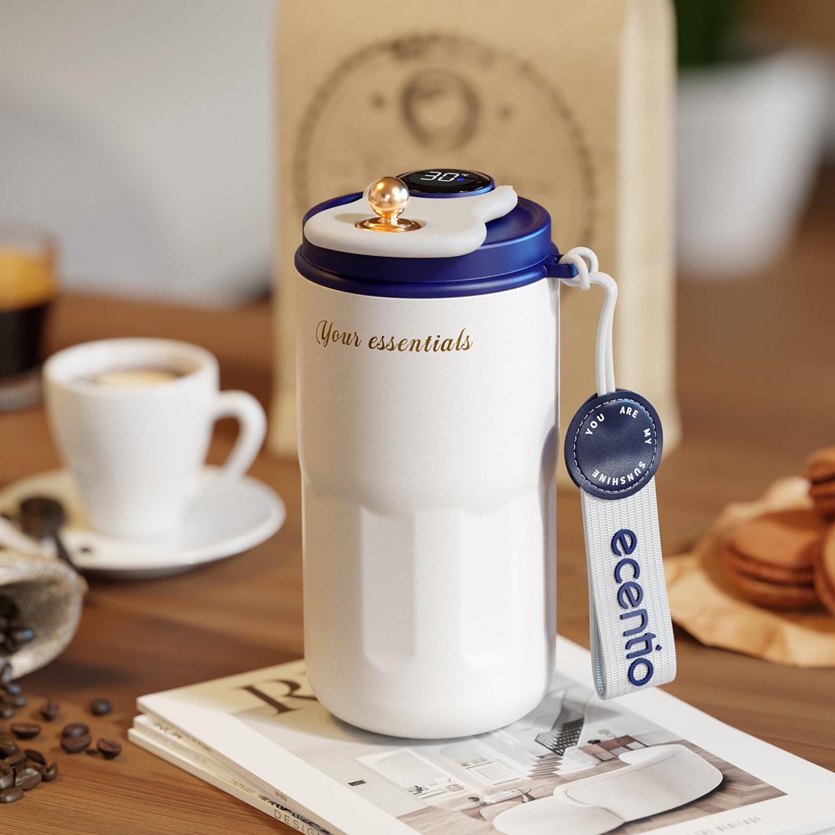 ecentio thermos tumbler vacuum mug stainless steel mug kopi LED 420ml - ecentio
