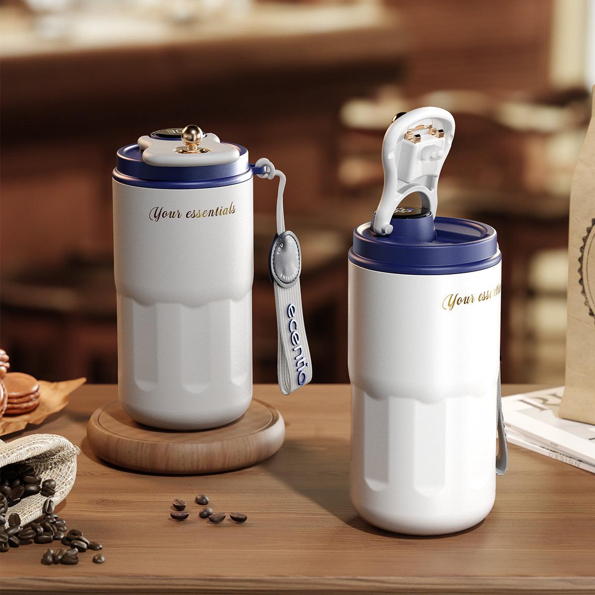 ecentio thermos tumbler vacuum mug stainless steel mug kopi LED 420ml - ecentio