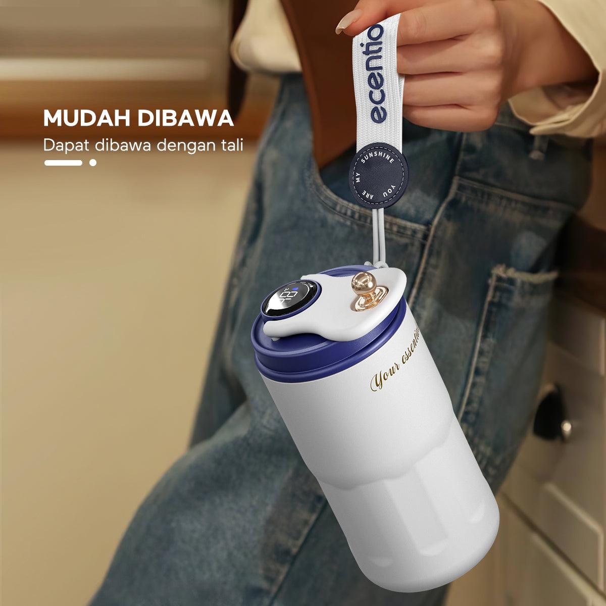 ecentio thermos tumbler vacuum mug stainless steel mug kopi LED 420ml - ecentio