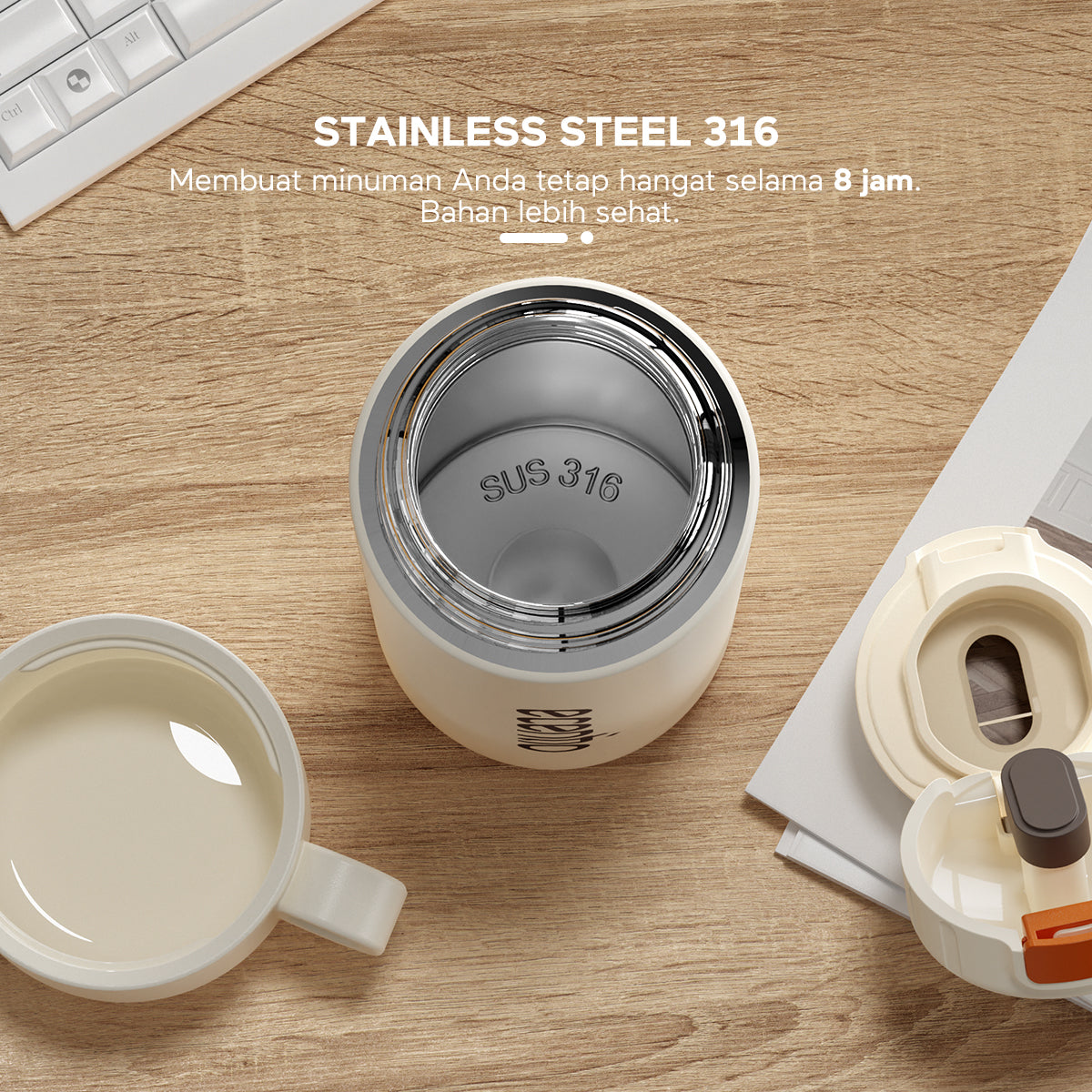 ecentio thermos tumbler stainless steel 316 500ml - ecentio