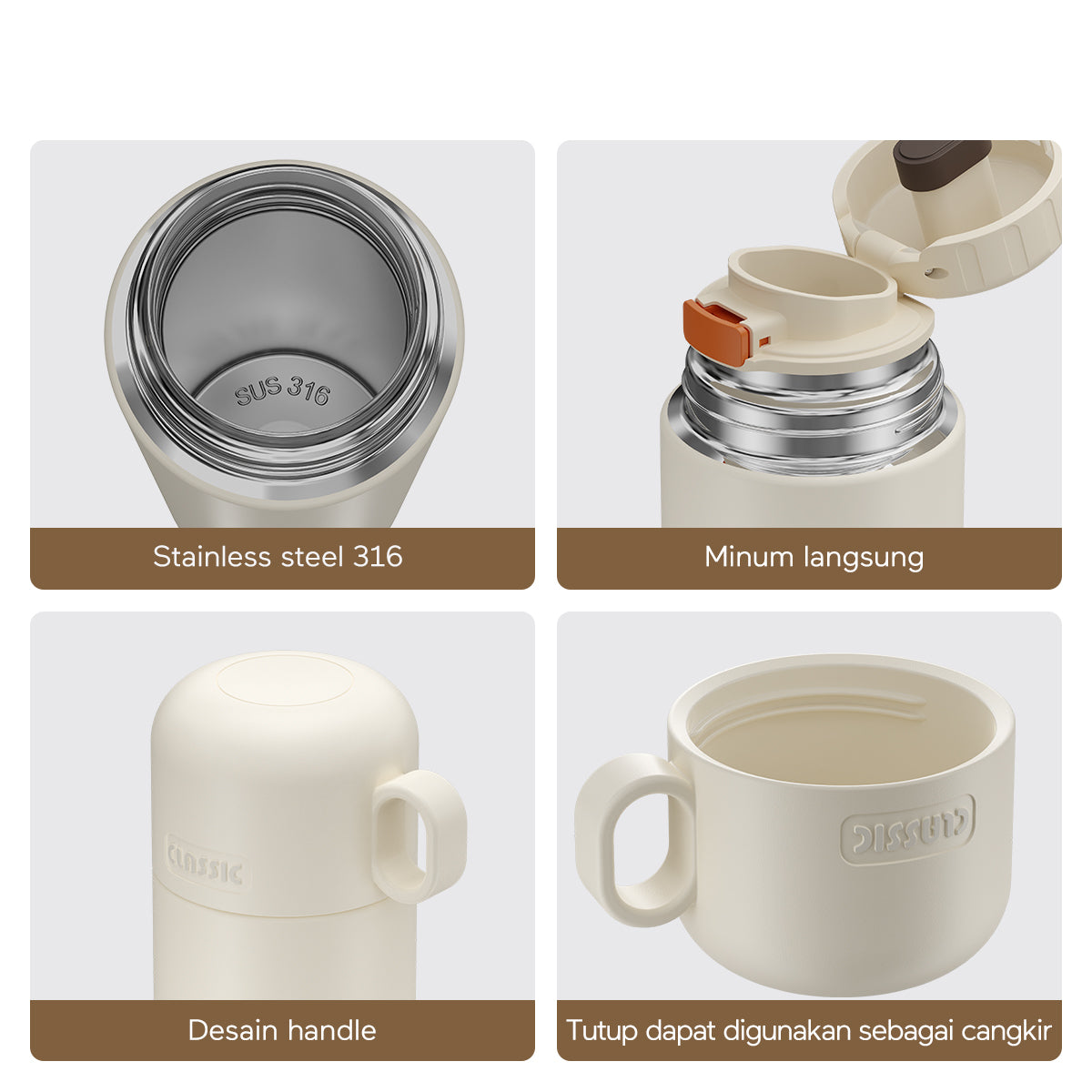 ecentio thermos tumbler stainless steel 316 500ml - ecentio