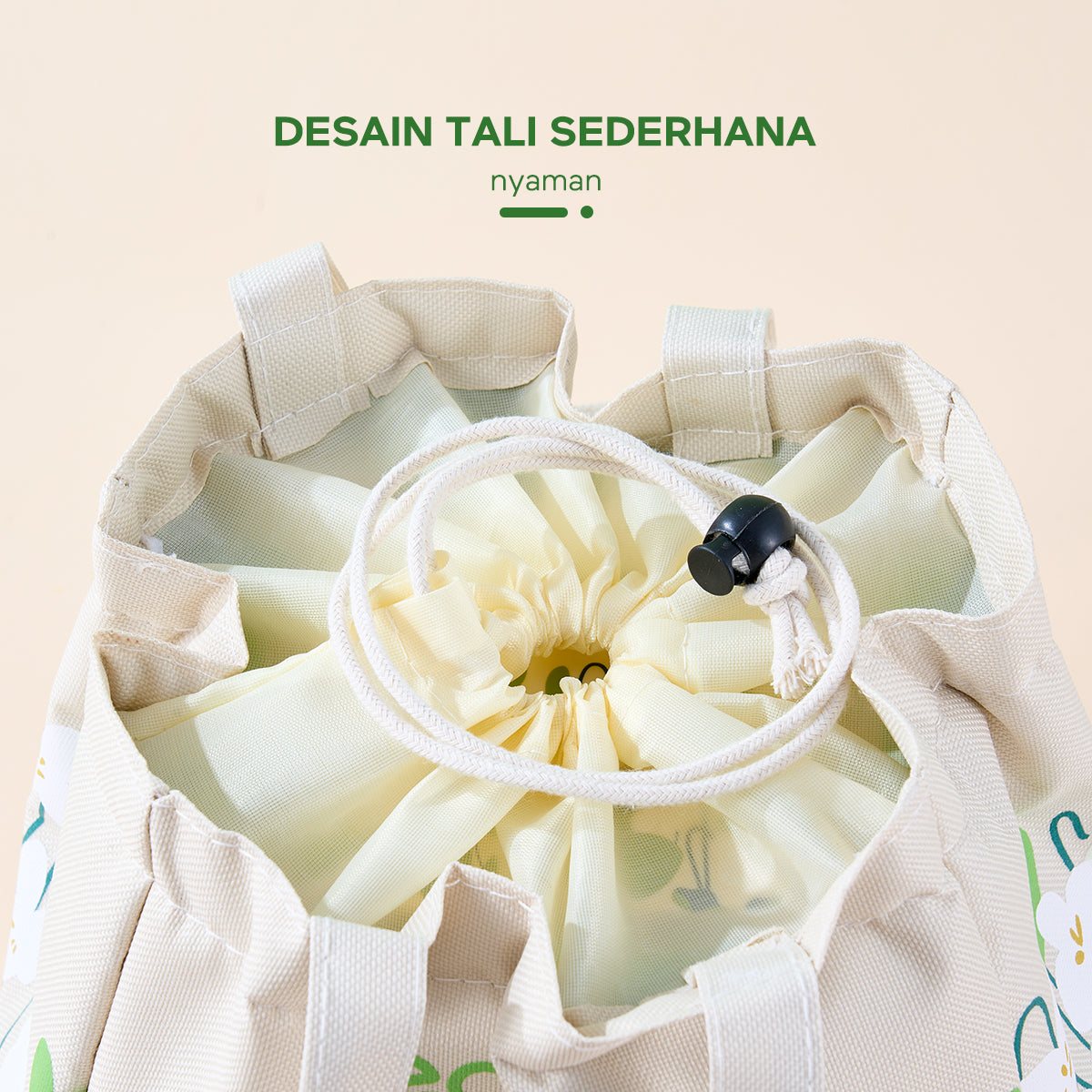 ecentio "Green whispers" lunch bag tas bekal kotak tahan panas lunch cooler bag