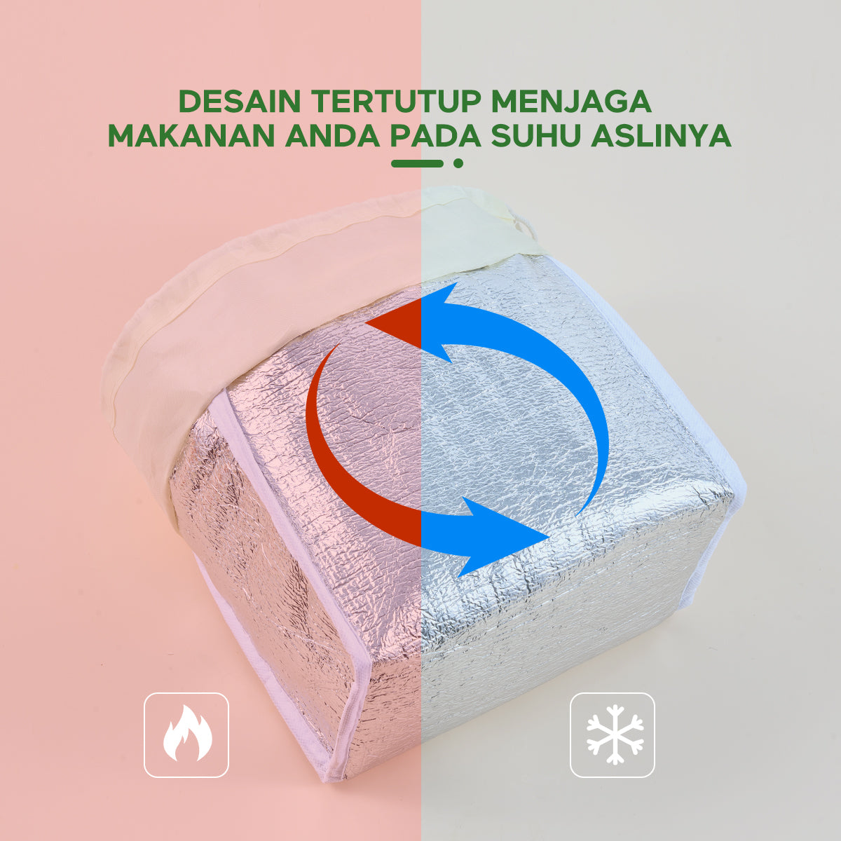 ecentio "Green whispers" lunch bag tas bekal kotak tahan panas lunch cooler bag