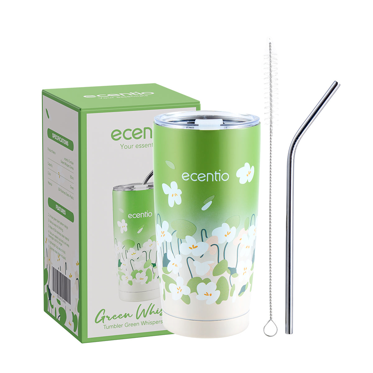ecentio "Green Whispers" Botol Minum tumbler Termos Bottle 550ml - ecentio