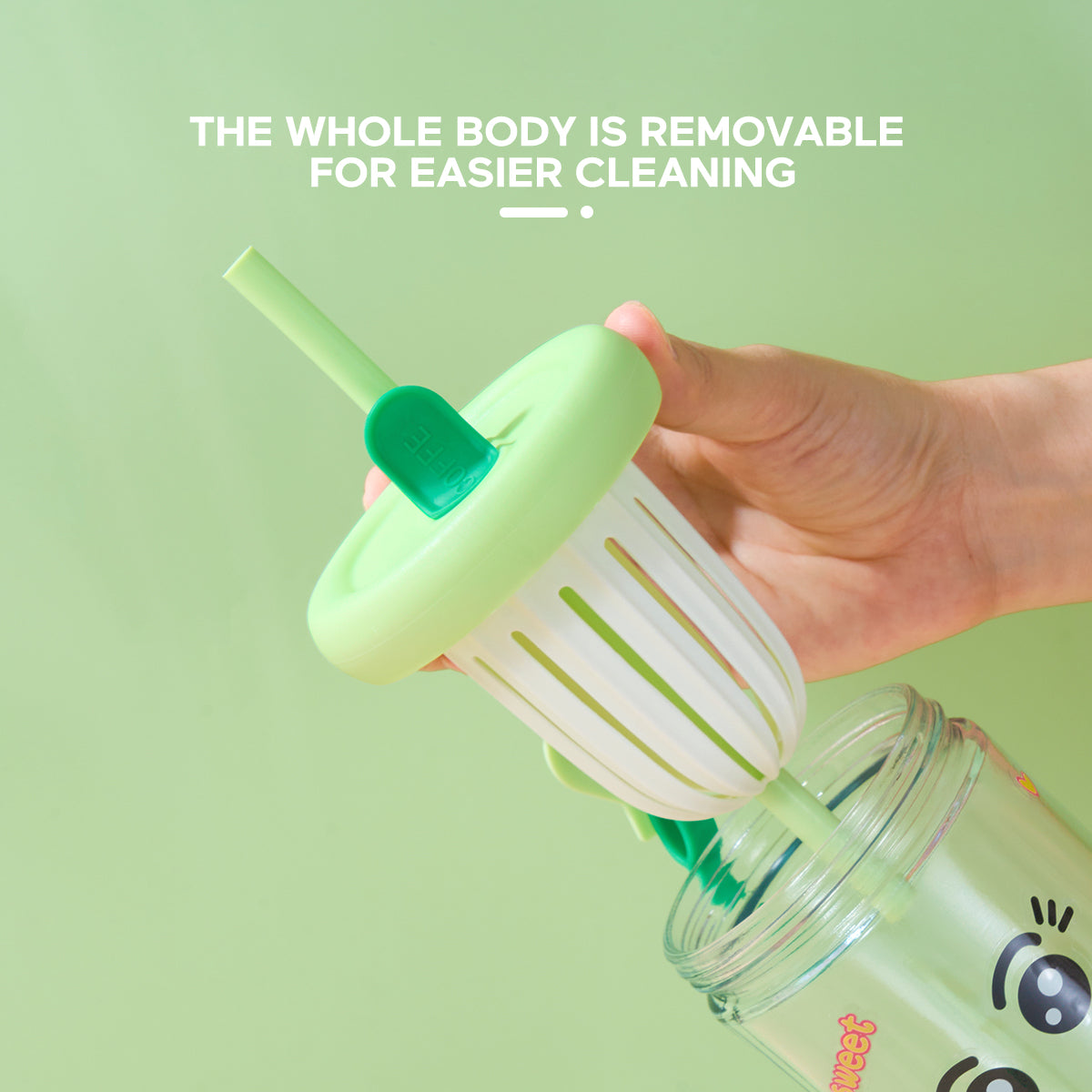 ecentio Botol Minum Tumbler Cangkir kaca Gelas stiker Gelas Minuman 500ml - ecentio