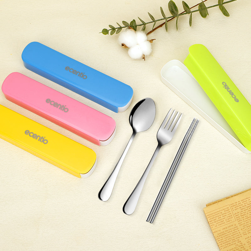 ecentio Sendok SetGarpu Sumpit Stainless Steel + Kotak - ecentio
