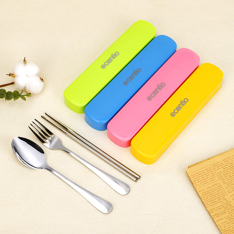 ecentio Sendok SetGarpu Sumpit Stainless Steel + Kotak - ecentio