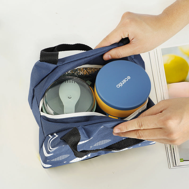ecentio Lunch Bag Tas Bekal Kotak Makn Bag Lunch Cooler Tas Makanan - ecentio