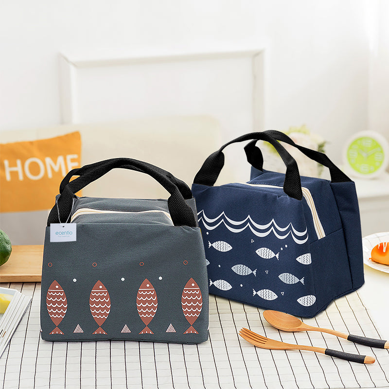 ecentio Lunch Bag Tas Bekal Kotak Makn Bag Lunch Cooler Tas Makanan - ecentio