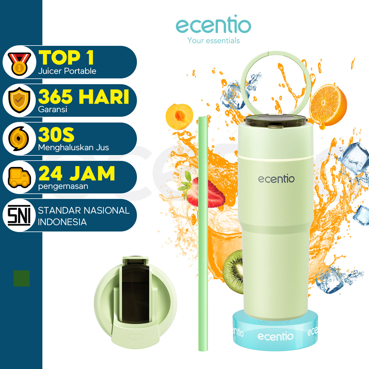juicer cup 10 mata pisau tahan dingin 8 jam stainless 316 blender mini portable 700ml
