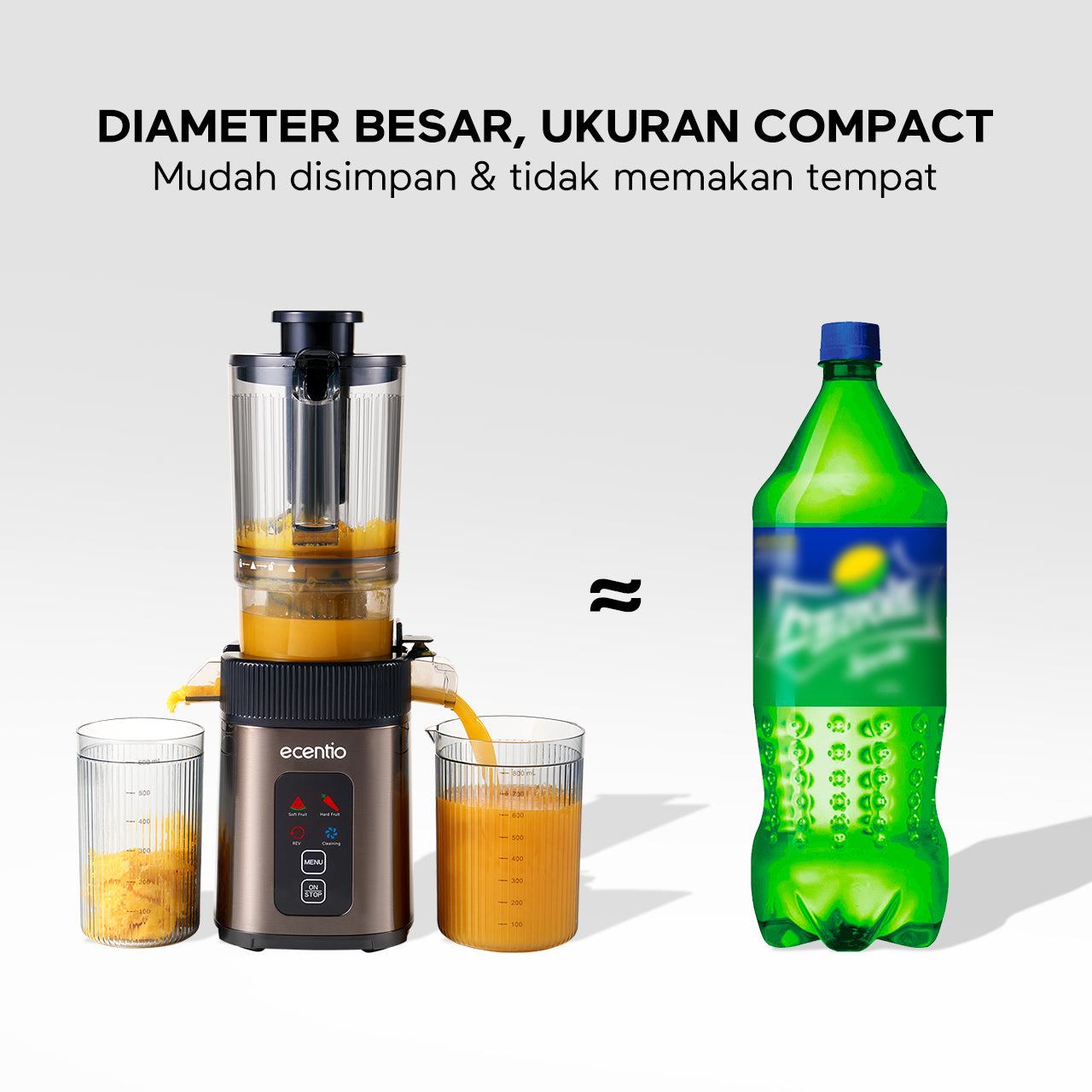 ecentio Smart Slow Juicer Cerdas Panel Sentuh Lubang 112mm 1000ml Besar 99% Ekstraksi Slow Juicer Multifungsi Garansi Resmi 1 Tahun