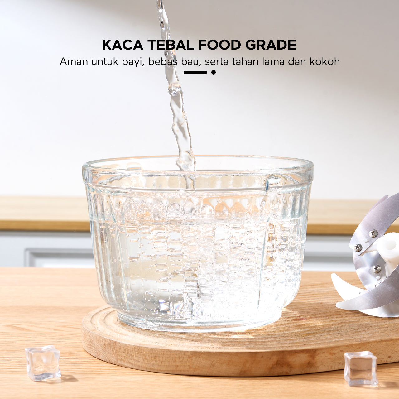 ecentio 5-in-1 Chopper Multifungsi 3L dengan 6 Pisau Stainless Steel