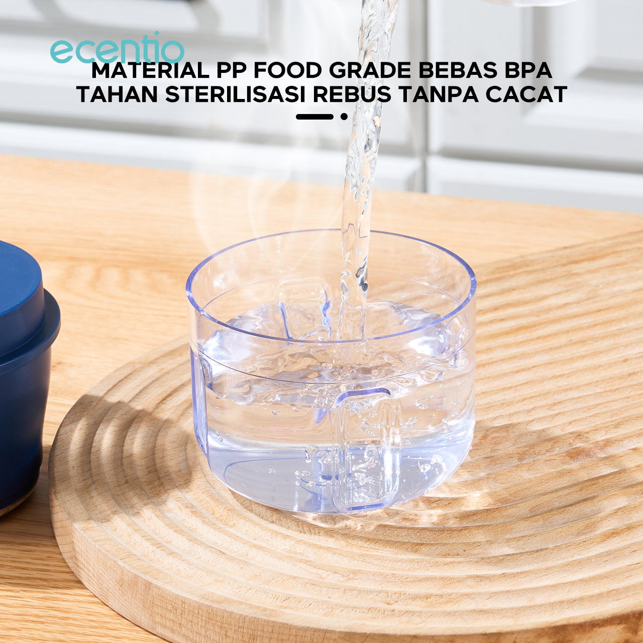 【2.0 Versions】ecentio Mini Chopper Blender 6 pisau 250ml Portable bumbu Dapur Portable Penumbuk bawang